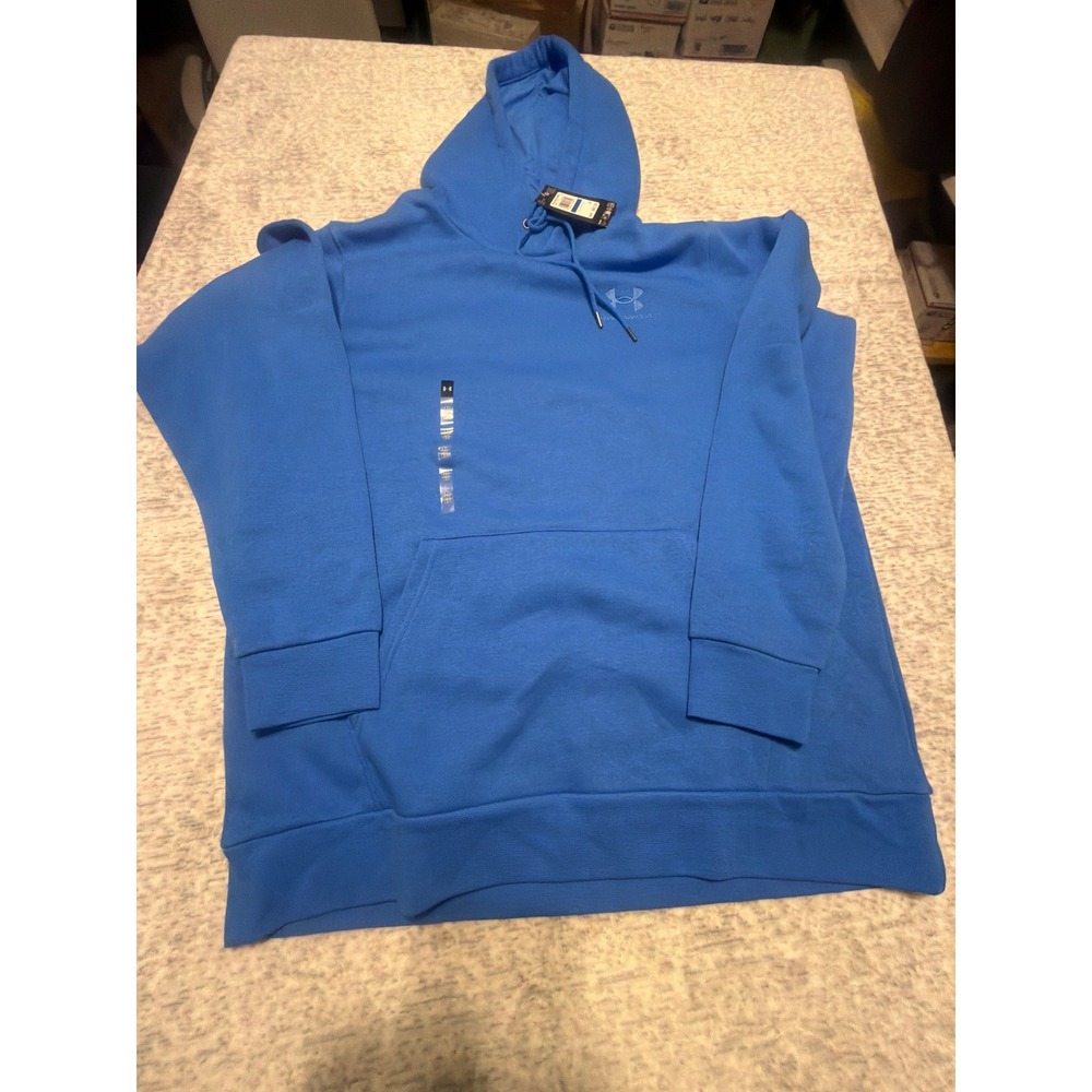 Under Armour Mens XL TG Blue Loose Coupe Lache Suelto UA Icon Fleece Hoodie NWT